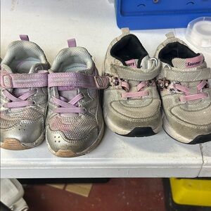 Saucony Kids Metallic and Pink Sneakers